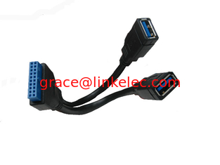 China Hauptplatine 20pin zu USB3.0 2 Ports Konverter USB 3.0 20P -2AF KABEL fournisseur