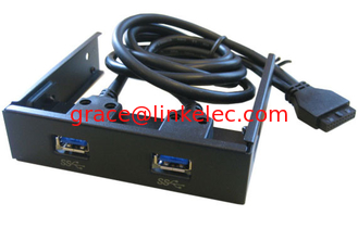 China Vordere Platte USB3.0 Interner Adapter, Interner USB 3.0 2-Port Vordere Platte mit 20-Pin fournisseur