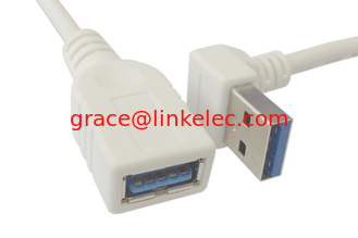 China 90° nach unten gerichtet USB 3.0 Männlich auf weiblich 30cm Kabel Weiß fournisseur