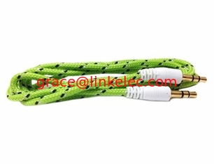 China Mehrfarbige Textilgeflechtene 3,5 mm AUX-Audiokabel fournisseur