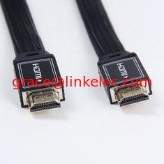 China Flaches HDMI-Kabel mit verschiedenen Arten von Nylon-Zöpfen Schirmung schwarze Farbe fournisseur
