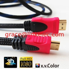 China 1.4V Rundes HDMI-zu-Mini-Kabel mit Nylon-Zopf und Ethernet-3D-TV-Kabel fournisseur