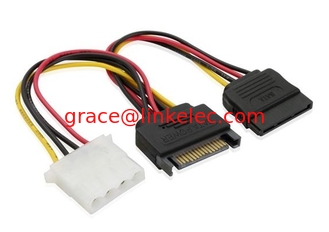 China SATA 15-Pin männlich auf SAT15-Pin weiblich + 4-Pin-Molex-Stromkabel, SATA Splitter-Kabel fournisseur