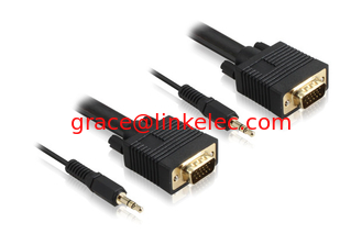China Hochgeschwindigkeits-VGA+ 3,5mm-Kabel VGA bis 3,5mm-Audio-Kabel,VGA+3,5mm-Stereo-Audio-Kabel fournisseur