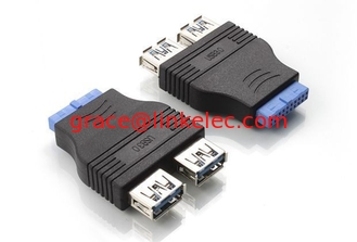 China 2 Ports USB 3.0 A Weiblich auf Motherboard 20Pin Adapter zum besten Preis fournisseur