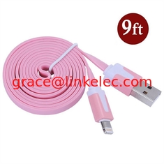 China Dual Color Noodle USB Kabel Sync Flat Daten Ladekabel für iPhone 2G3G4G4S iPad rosa fournisseur