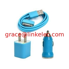China USB-AC-Wandladegerät und Autoladegerät + Datenkabel für Apple iPod Touch oder iPhone4 4S 4G Blau fournisseur