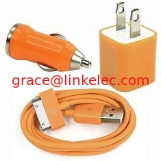 China USB-AC-Wandladegerät und Autoladegerät + Datenkabel für Apple iPod Touch oder iPhone4 4S 4G Orang fournisseur