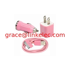 China USB-Wandladegerät und Autoladegerät + Datenkabel für Apple iPod Touch oder iPhone4 4S 4G Pink fournisseur