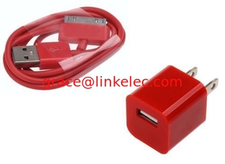 China AC-Wandladeadapter mit iPhone 4 Daten-Sync-Kabel für G 4S 3GS 3G iPod Touch Rot fournisseur