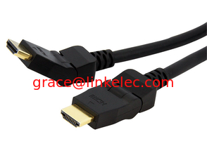 China 1m 180° Drehschraubend Hochgeschwindigkeits-HDMI-Kabel HDMI-Rotationskabel Vergoldeter Stecker fournisseur
