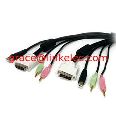 China 6 ft 4 in1 USB DVI KVM-Kabel mit Audio und Mikrofon fournisseur