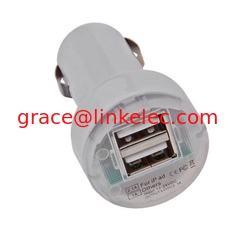 China Dual USB LED DC Auto-Ladegerät 2.1 Ampere 1A Auto-Adapter Farbauswahl für LG G2 Weiß fournisseur