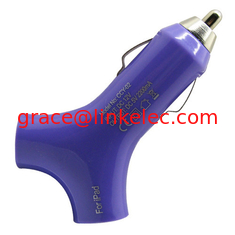 China Y-förmiger Dual USB 2port Car Charger Adapter für das neue iPad 3 2 iPhone 5 Blau fournisseur
