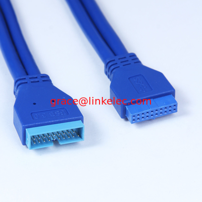 USB3.0 Hauptplatte 20pin männlich-weiblich-Kabel USB3.0 20pin Motherboard Erweiterungskabel fournisseur