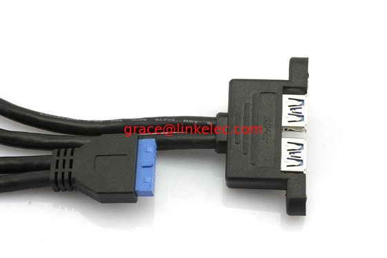 Hauptplatte 20pin zu USB3.0 2-Anschlüsse Konverter Motherboard USB3.0 fournisseur