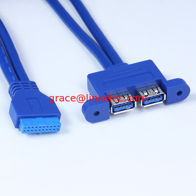 Hauptplatte 20pin zu USB3.0 2-Anschlüsse Konverter Motherboard USB3.0 fournisseur