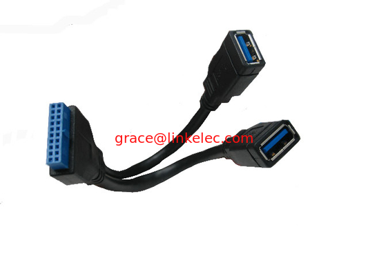Hauptplatine 20pin zu USB3.0 2 Ports Konverter USB 3.0 20P -2AF KABEL fournisseur