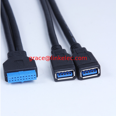 Hauptplatine 20pin zu USB3.0 2 Ports Konverter USB 3.0 20P -2AF KABEL fournisseur