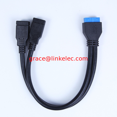 Hauptplatine 20pin zu USB3.0 2 Ports Konverter USB 3.0 20P -2AF KABEL fournisseur
