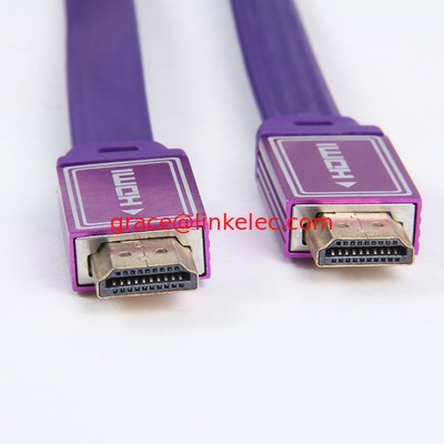 Flaches HDMI-Kabel mit verschiedenen Arten von Nylon-Zöpfen Schirmung schwarze Farbe fournisseur