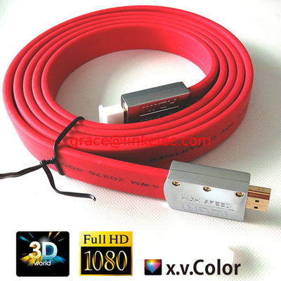 RED HDMI-Flachkabel mit vergoldetem Zinkverbindung, unterstützt 3D/Ethernet fournisseur