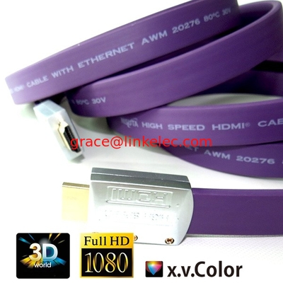 Schwarzes Hochgeschwindigkeits-HDMI-Flachkabel mit Ethernet (6 FT) fournisseur