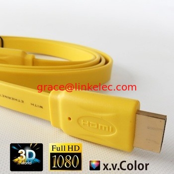 Schwarzes Hochgeschwindigkeits-HDMI-Flachkabel mit Ethernet (6 FT) fournisseur