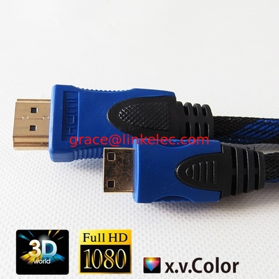 Zertifiziertes Kabel/Kabel/Kabel,Kabel Mini HDMI zu HDMI mit Zöpfunterstützung HDMI 1.4 Version fournisseur