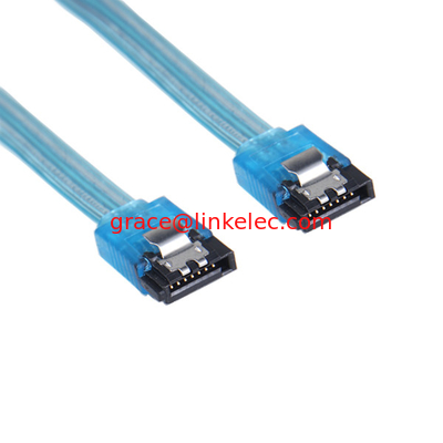 Fabrik Großhandel 7pin SATA Kabel weiblich zu weiblich mit Clip Transparent Blau fournisseur
