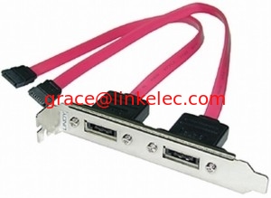 Serial ATA PC Backplate Adapter SATA Steckdosen 2 Anschluss, ESATA-Behälter für die Installation fournisseur