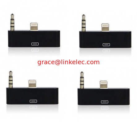Farbenfrohe 30pin bis 8pin AUDIO ADAPTERS Konverter für iPhone 5 5s 5c Itouch Nano 7 Schwarz fournisseur