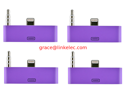 Farbenfrohe 30pin bis 8pin AUDIO ADAPTERS Konverter für iPhone 5 5s 5c Itouch Nano 7 Lila fournisseur
