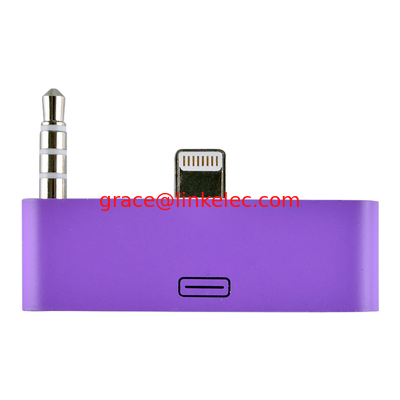 Farbenfrohe 30pin bis 8pin AUDIO ADAPTERS Konverter für iPhone 5 5s 5c Itouch Nano 7 Lila fournisseur