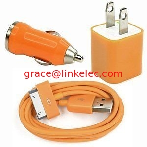 USB-AC-Wandladegerät und Autoladegerät + Datenkabel für Apple iPod Touch oder iPhone4 4S 4G Orang fournisseur
