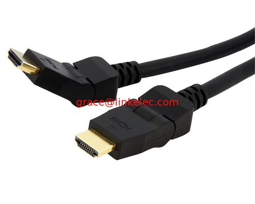 1m 180° Drehschraubend Hochgeschwindigkeits-HDMI-Kabel HDMI-Rotationskabel Vergoldeter Stecker fournisseur