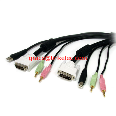 6 ft 4 in1 USB DVI KVM-Kabel mit Audio und Mikrofon fournisseur