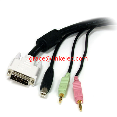6 ft 4 in1 USB DVI KVM-Kabel mit Audio und Mikrofon fournisseur
