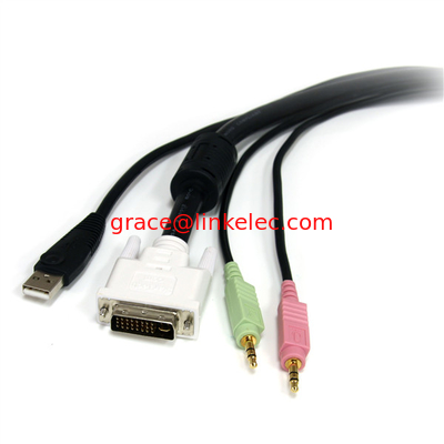 6 ft 4 in1 USB DVI KVM-Kabel mit Audio und Mikrofon fournisseur