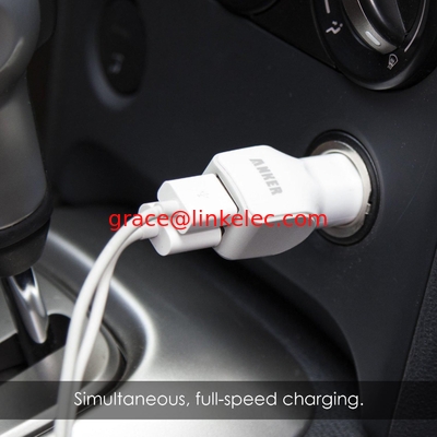 Anker USB 4.8A2.4W Dual-Port-Auto-Ladegerät Gleichzeitiges Laden mit voller Geschwindigkeit Weiß fournisseur