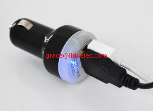 Dual-USB-LED-DKK-Auto-Ladegerät 2.1 Ampere 1A-Autoadapter Farbauswahl für LG G2 Schwarz fournisseur