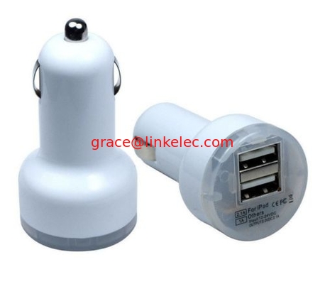 Dual USB LED DC Auto-Ladegerät 2.1 Ampere 1A Auto-Adapter Farbauswahl für LG G2 Weiß fournisseur