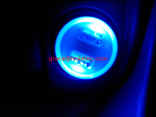 5V2.1ANew Mini Dual USB Car Power Schnellladegerät Ladeautomatik Adapter Blau LED Licht Schwarz fournisseur