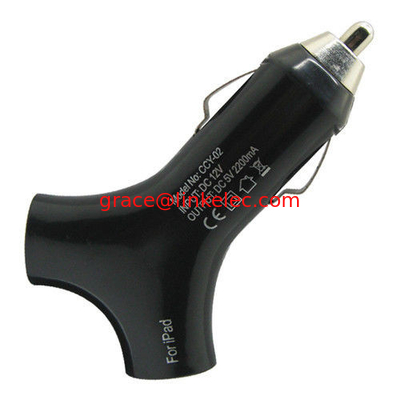 Y-förmiger Dual USB 2port Car Charger Adapter für das neue iPad 3 2 iPhone 5 Schwarz fournisseur