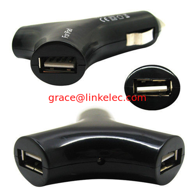 Y-förmiger Dual USB 2port Car Charger Adapter für das neue iPad 3 2 iPhone 5 Schwarz fournisseur