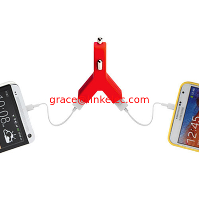 Zigarettenanzünder Steckdose Autolader stilvolles Y-Form-Ladegerät3.1A doppelter USB 2-Anschluss Rot fournisseur