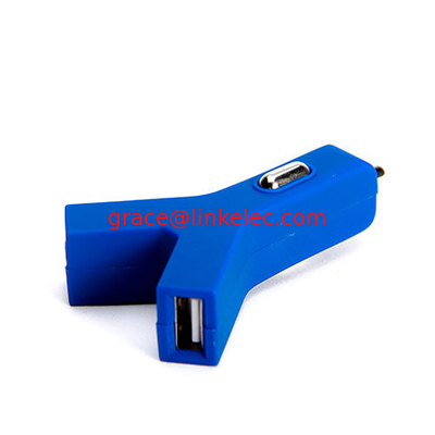 Zigarettenanzünder Steckdose Autolader stilvoller Y-Form-Ladegerät3.1A Doppel-USB 2-Port Blau fournisseur