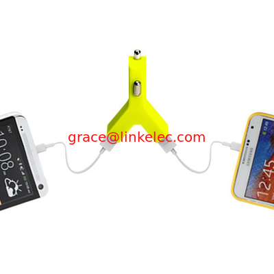 Zigarettenanzünder Steckdose Autolader stilvolles YShape-Style-Ladegerät3.1A Doppel-USB2-Anschluss gelb fournisseur