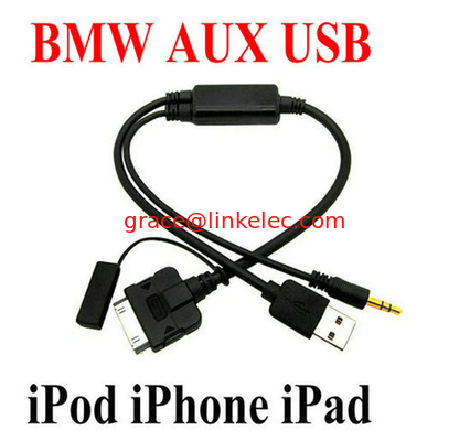 BMW-Kabel Schnittstelle AuxInput USB-Ladadapter 30PIN-Anschluss für iPod iPhone Datenkabel fournisseur