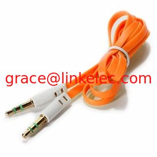 3 Fuß Orange Flat 3,5 mm Hilfs-Audio-Anschlusskabel